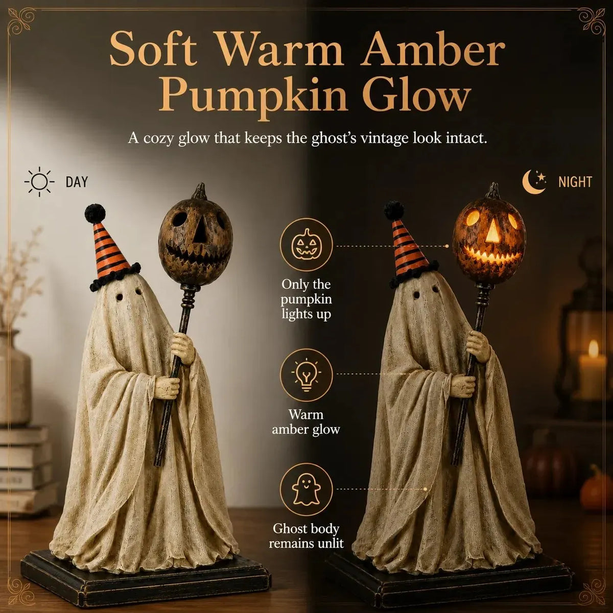Lighted Vintage Ghost Figurine – A Little Ghost with a Story to Tell 🎃🕯️