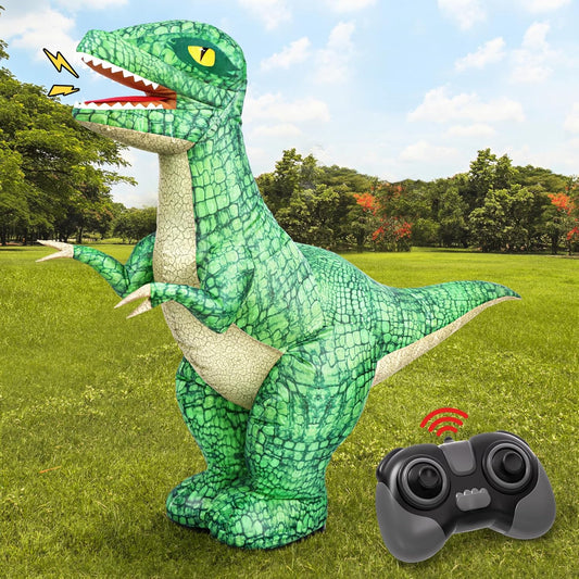 🦖 Remote Control Inflatable Dinosaur – Walking, Roaring, 360° Spinning Fun for Kids 6+