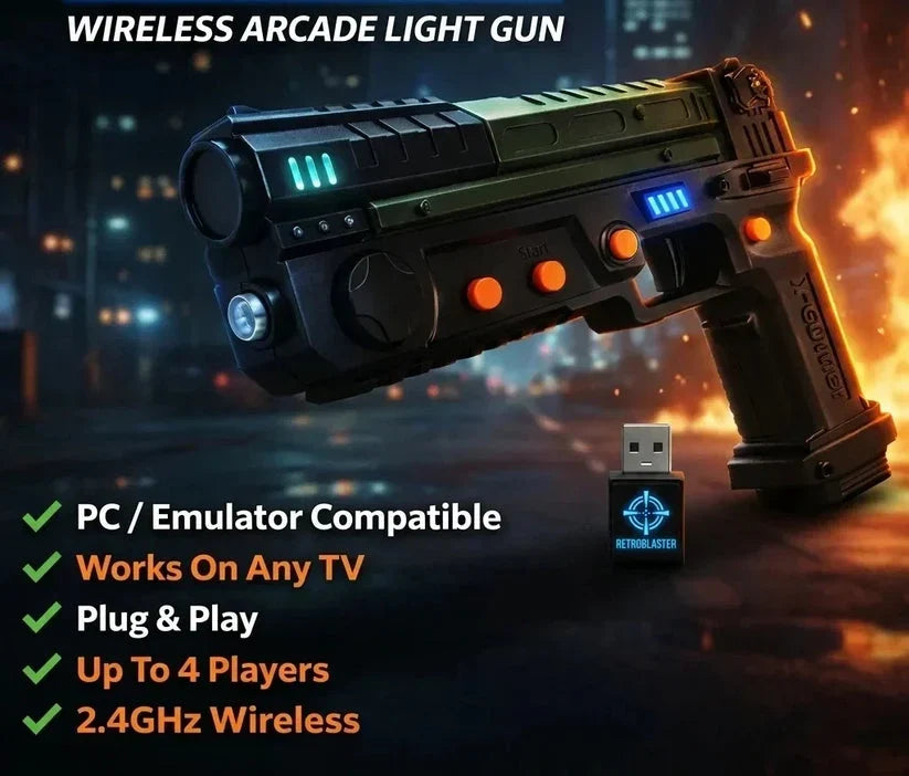 🕹️ Wireless Arcade Light Gun – Bring the Classic Shooting Gallery Home