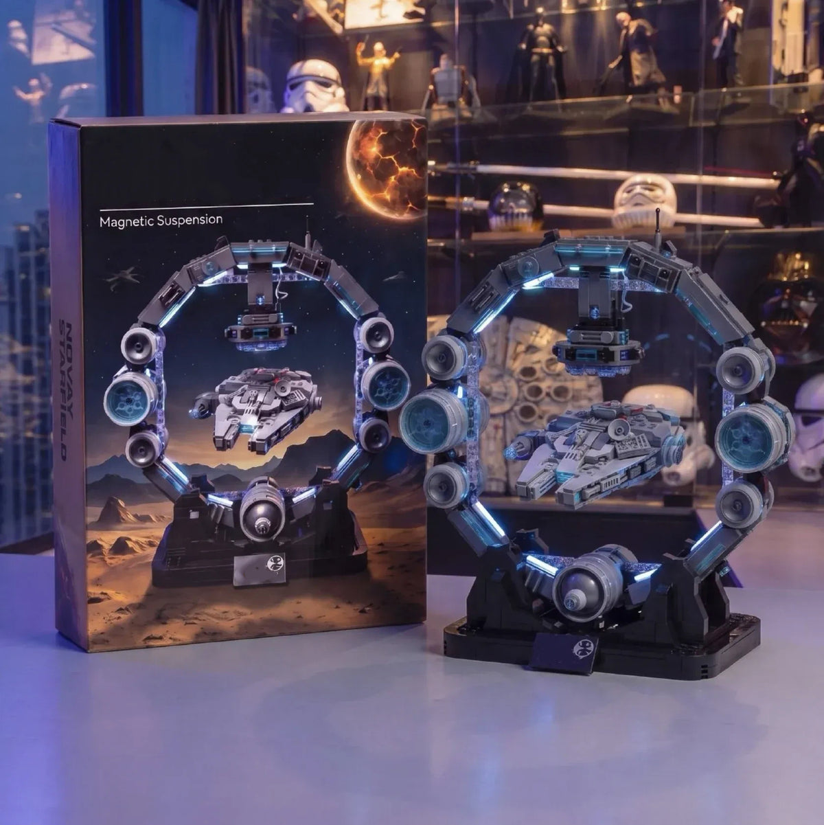 🚀 Levitating Starship Build Kit – Magnetic Floating Display with LED Glow